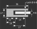 Klemmhalter Edelstahl V2A 36 x 29 mm
