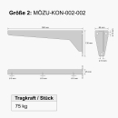 Regalwinkel, Schwerlastkonsole, Stahl, Tragkraft: 150 kg/Paar
