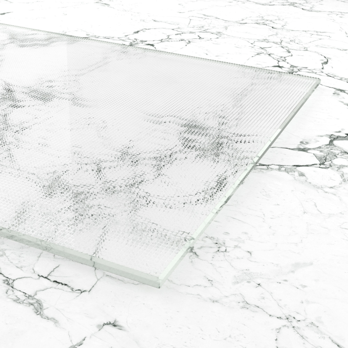 Weiß Listral D 597 Ornamentglas ESG