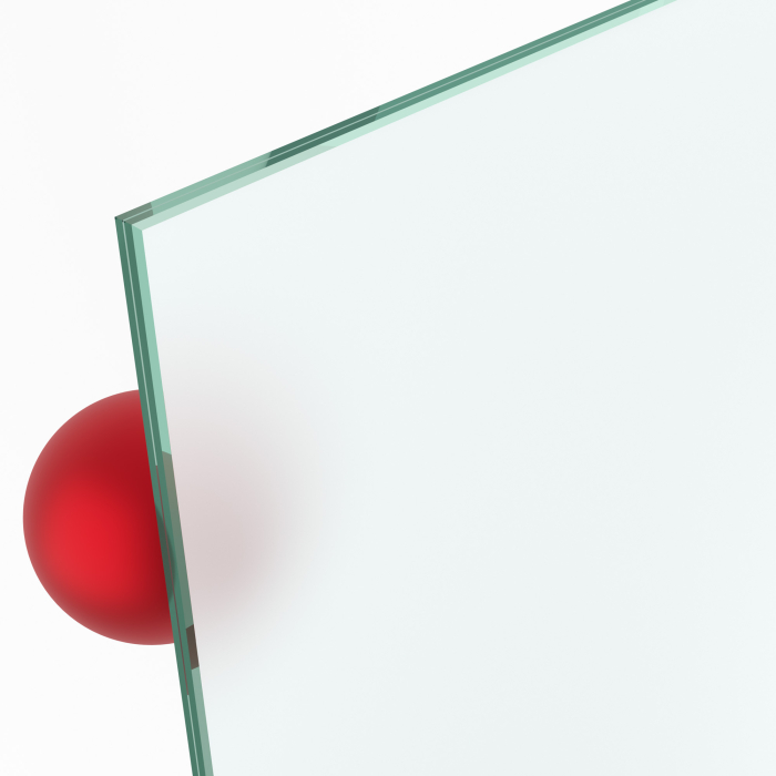 VSG Glas - weiß matt einfach foliert