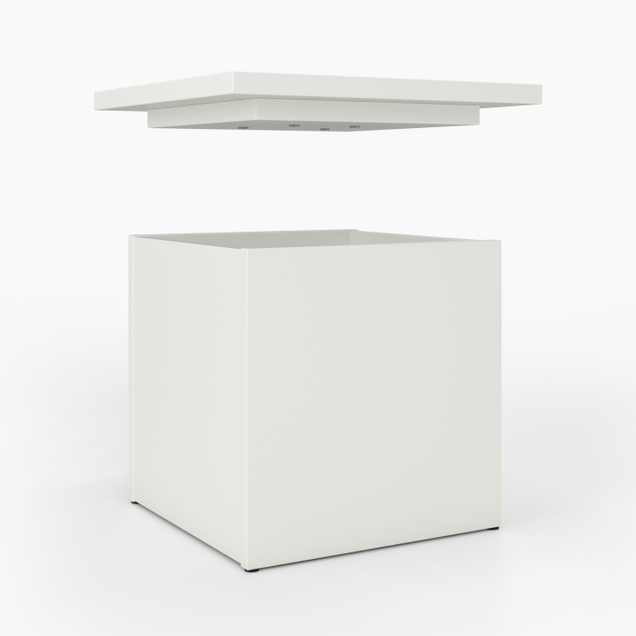 Hocker als Box | abnehmbarer Deckel | Überstand