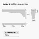 Wandregal mit Konsole grau grundiert bis 150 kg/Paar