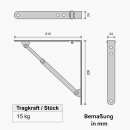 Wandregal mit Klappkonsole weiß 30 - 50 kg/Paar