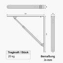 Wandregal mit Klappkonsole weiß 30 - 50 kg/Paar