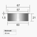 Kabeldurchführung für Schreibtische verchromt poliert 60mm