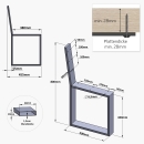 Bankgestell mit Lehne 800 x 420 mm, schwarz