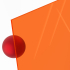 Materialmuster PLEXIGLAS® orange 2C04 GT, LD 39%