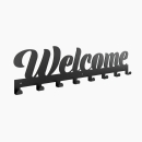Wandhaken modern schwarz Welcome