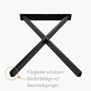 Tischkufe in Kreuzform aus Metall in Schwarz | 720 x 550 mm