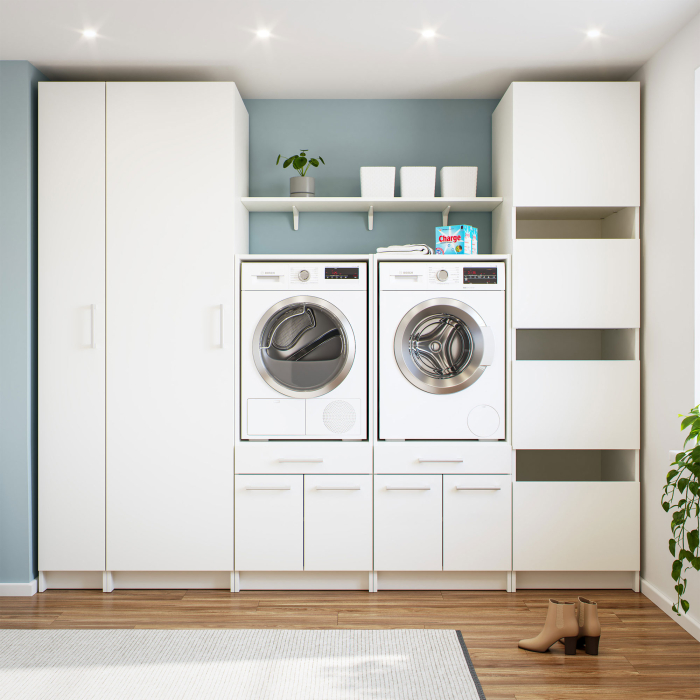 Waschmaschinenschrank nach Maß mit Wäschauszug...