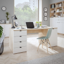 Schreibtisch | rechts Schrank | links Schubladen