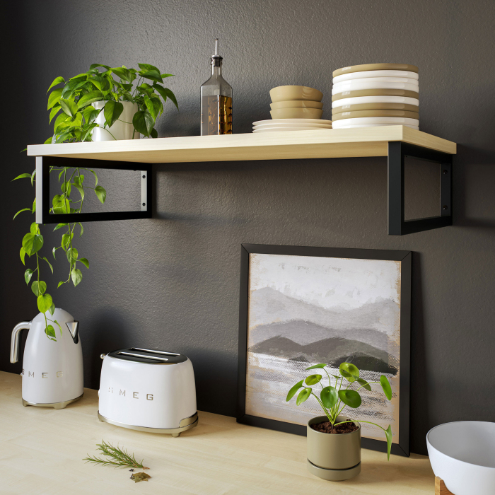 Wandkonsole Rechteck | Regalhalter aus Stahlrohr |...