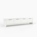 Sitzbank mit Stauraum | vier Schubladen | Spanplattenfüße | Überstand