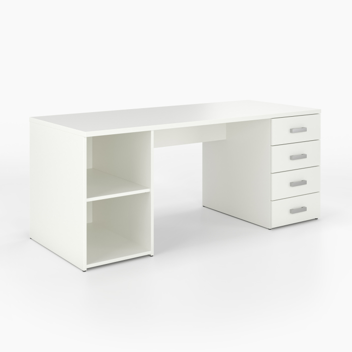 Schreibtisch | rechts Schubladen | links Regal
