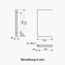 Wandregal auf schwarzen Wandkonsolen für 2 Regalböden | drei Regalwinkel