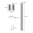 Tisch mit rechteckiger Tischplatte auf runden Holztischbeinen 710 x 50 mm
