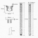 Tisch mit runder Tischplatte auf runden Metalltischbeinen 710 x 60 mm