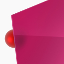 Materialmuster PLEXIGLAS® rot 3H00 GT, LD 11%