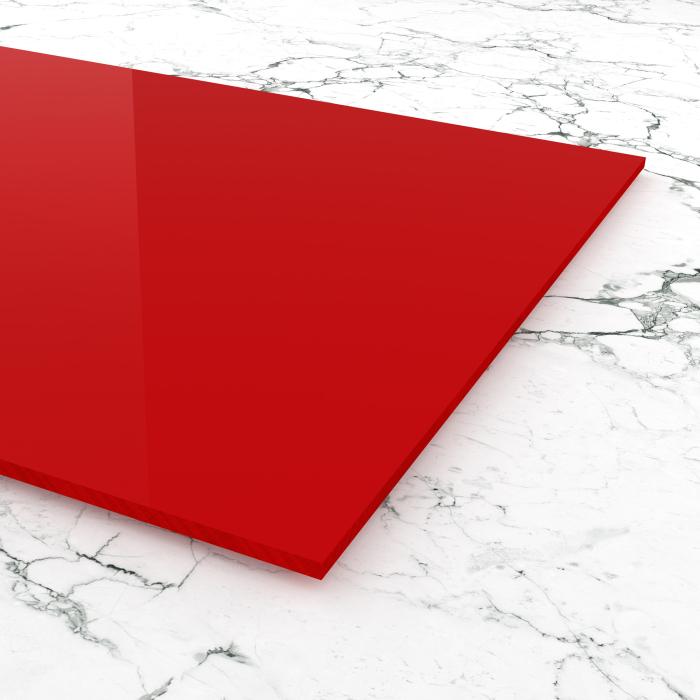 Materialmuster PLEXIGLAS® rot 3H67 GT, LD 3%