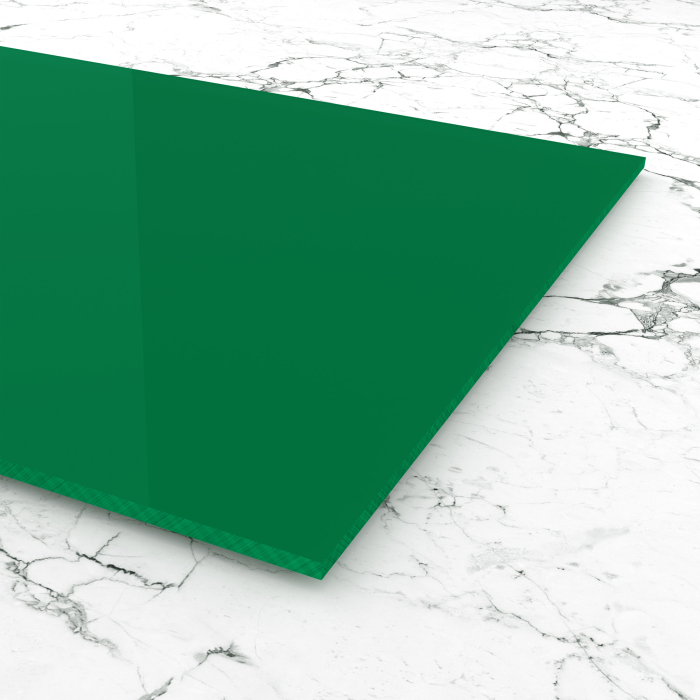Materialmuster PLEXIGLAS® dunkelgrün 6H01 GT, LD 7%