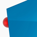 Materialmuster PLEXIGLAS® blau 5H48 GT, LD 11%