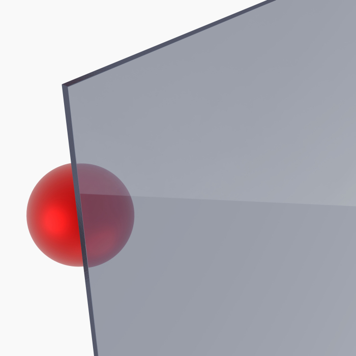 Materialmuster PLEXIGLAS® grau 7C82 GT, LD 49%