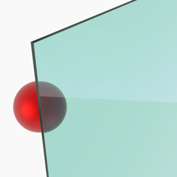 Materialmuster PLEXIGLAS® grün 6C77 GT, LD 69%