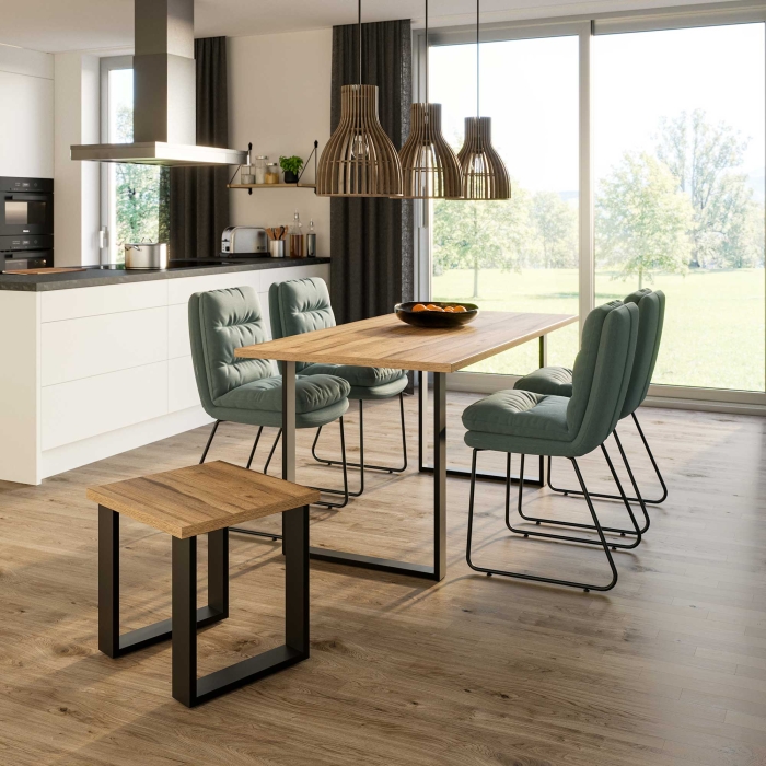 Hocker auf Kufen aus Metall 380 x 420 mm | 28mm...