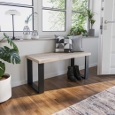 Sitzbank kurz | auf 2 auf Kufen aus Metall 380 x 420 mm | 38mm Dekorspanplatte