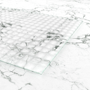 Muster Edelit doppelseitig weiß Ornamentglas Float