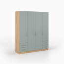 Kleiderschrank | schmal | eine Tür | zwei Schubladen | mit Kleiderstange und Einlegeböden