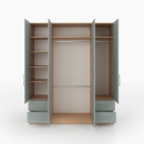 Kleiderschrank | schmal | eine Tür | zwei Schubladen | mit Kleiderstange und Einlegeböden