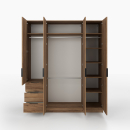 Kleiderschrank | schmal | eine Tür | drei Schubladen | mit Kleiderstange und Einlegeböden