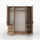 Kleiderschrank | schmal | eine Tür | drei Schubladen | mit Kleiderstange und Einlegeböden