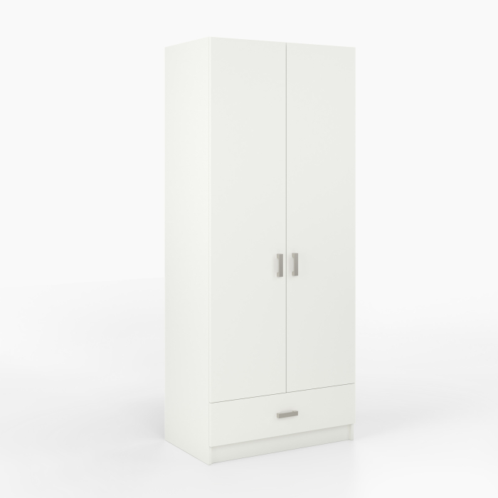 kleiderschrank-breit-zwei-tueren-eine-schublade-kleiderstange-einlegeboeden kleiderschrank-breit-zwei-tueren-eine-schublade-kleiderstange-einlegeboeden