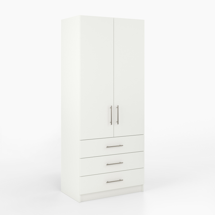 kleiderschrank-breit-zwei-tueren-drei-schubladen-kleiderstange-einlegeboeden kleiderschrank-breit-zwei-tueren-drei-schubladen-kleiderstange-einlegeboeden