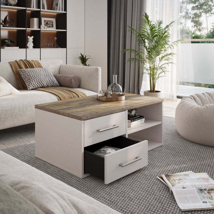 Couchtisch mit Stauraum | rechteckig | mit Schubladen und...