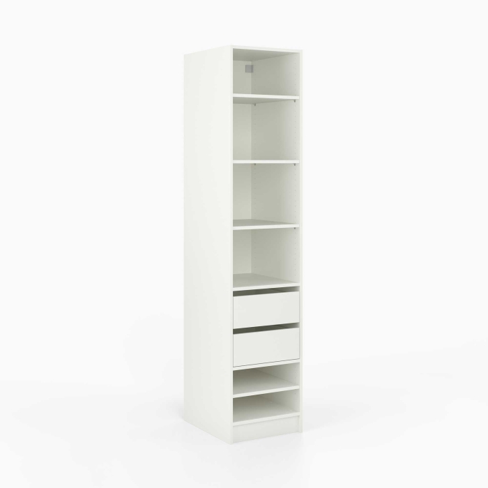 Kleiderschrank offen | schmal | mit zwei Mittelschubladen...