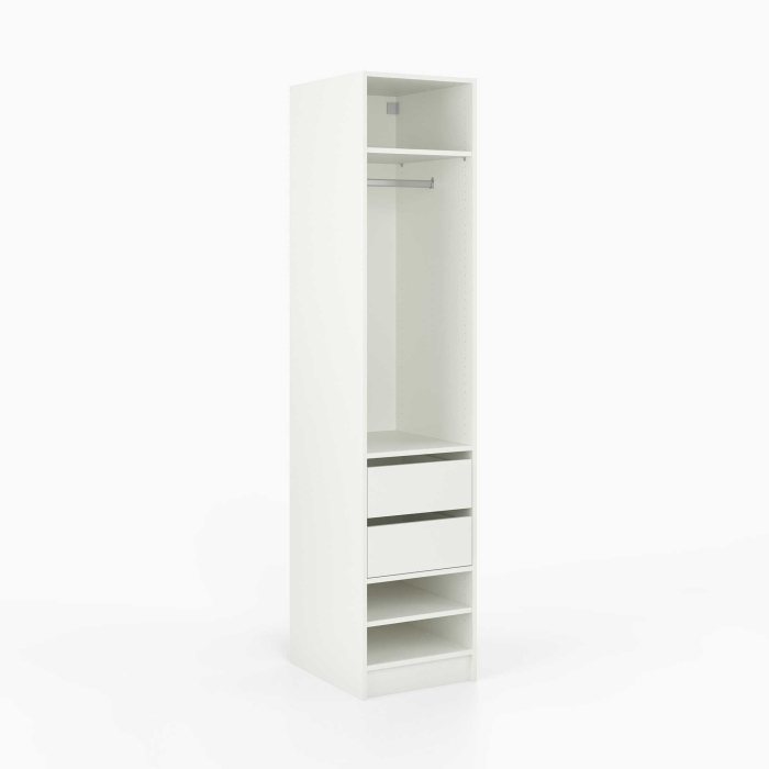 Kleiderschrank offen | schmal | mit zwei Mittelschubladen...