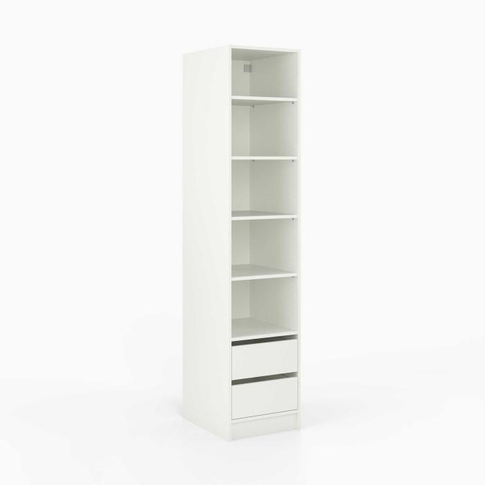 Kleiderschrank offen | schmal | mit zwei Schubladen und...